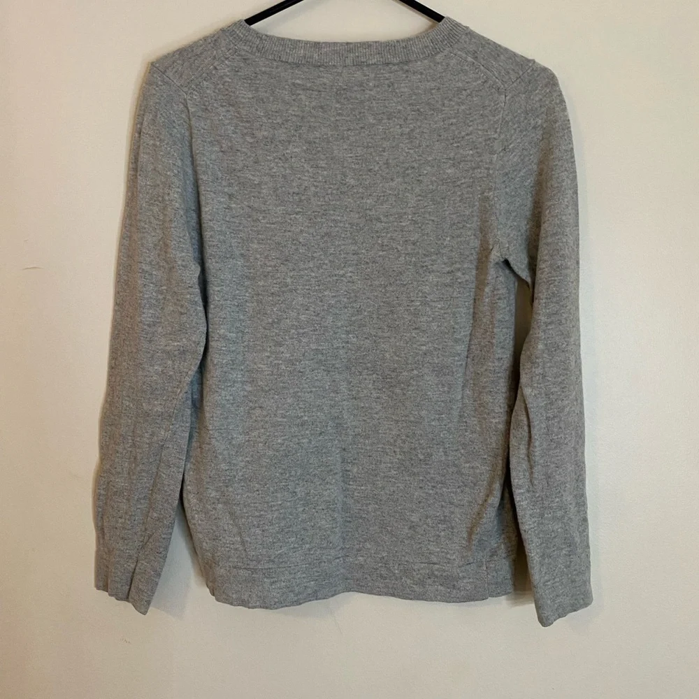 J. Crew Heather Gray Wool and cotton blend Crewneck Sweater size small